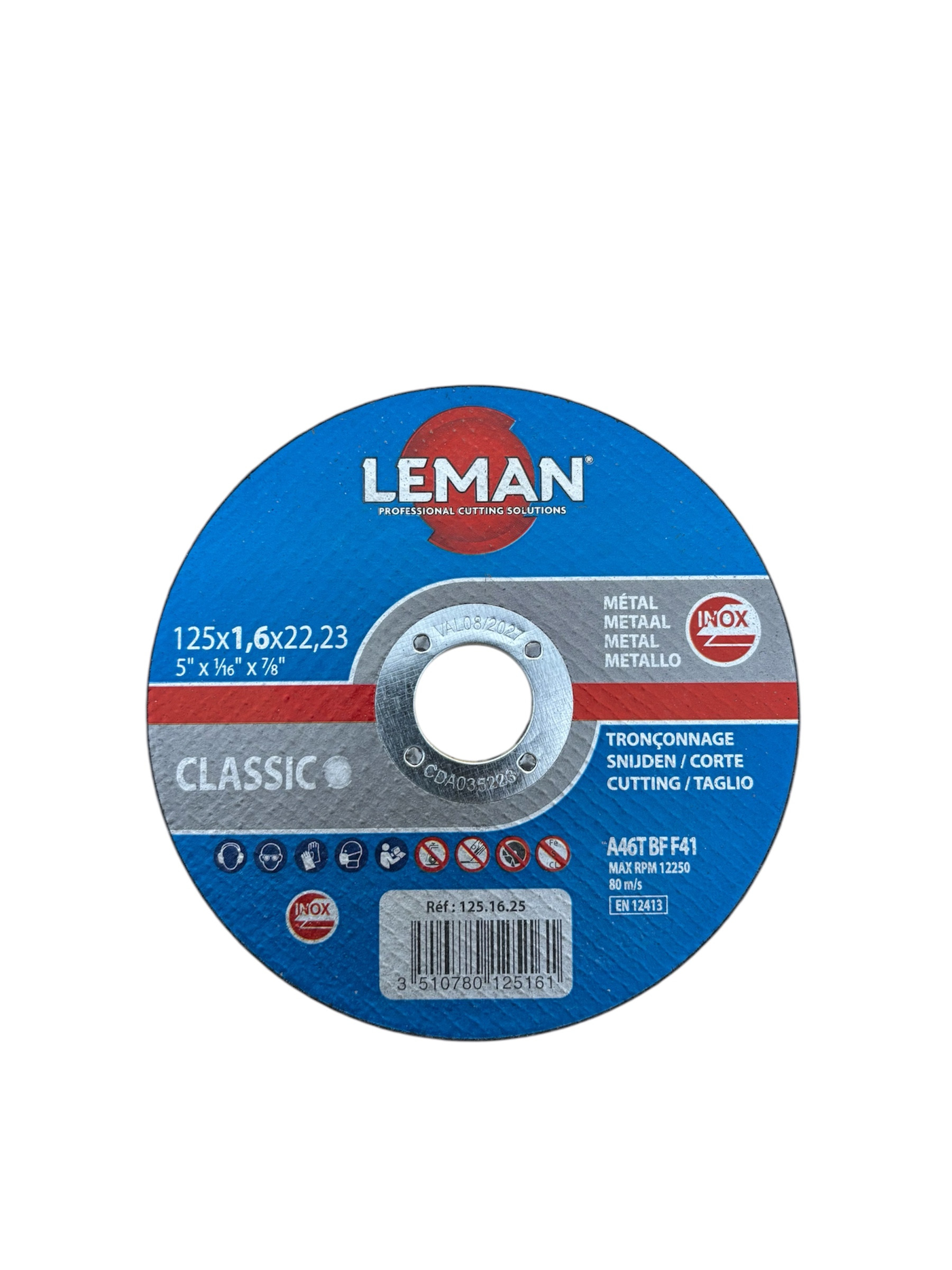 Disque de Tronçonnage 125mm X 1.6 Acier / Inox – Leman |Classic