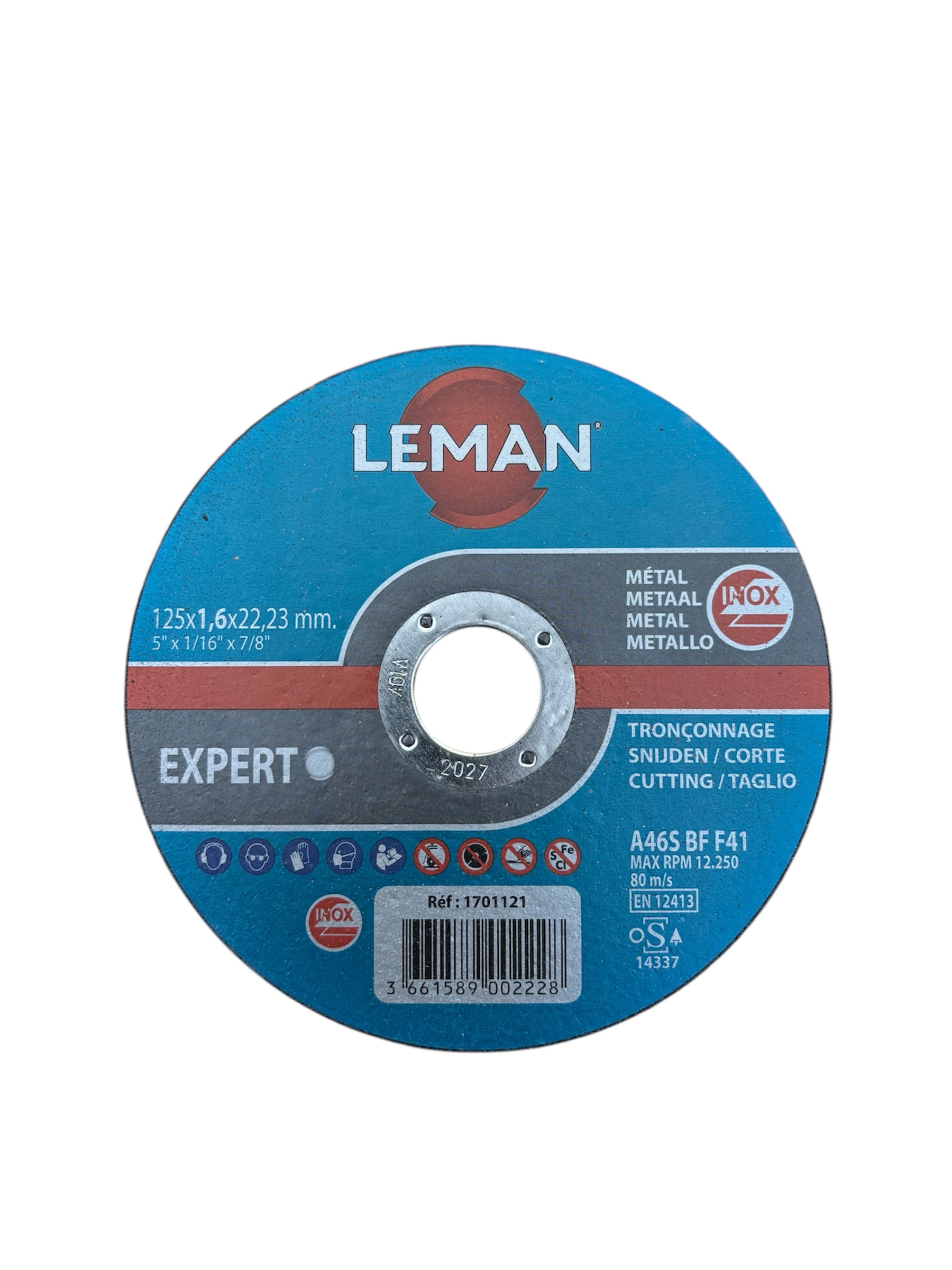 Disque de Tronçonnage 125mm X 1.6 Acier / Inox – Leman |Expert